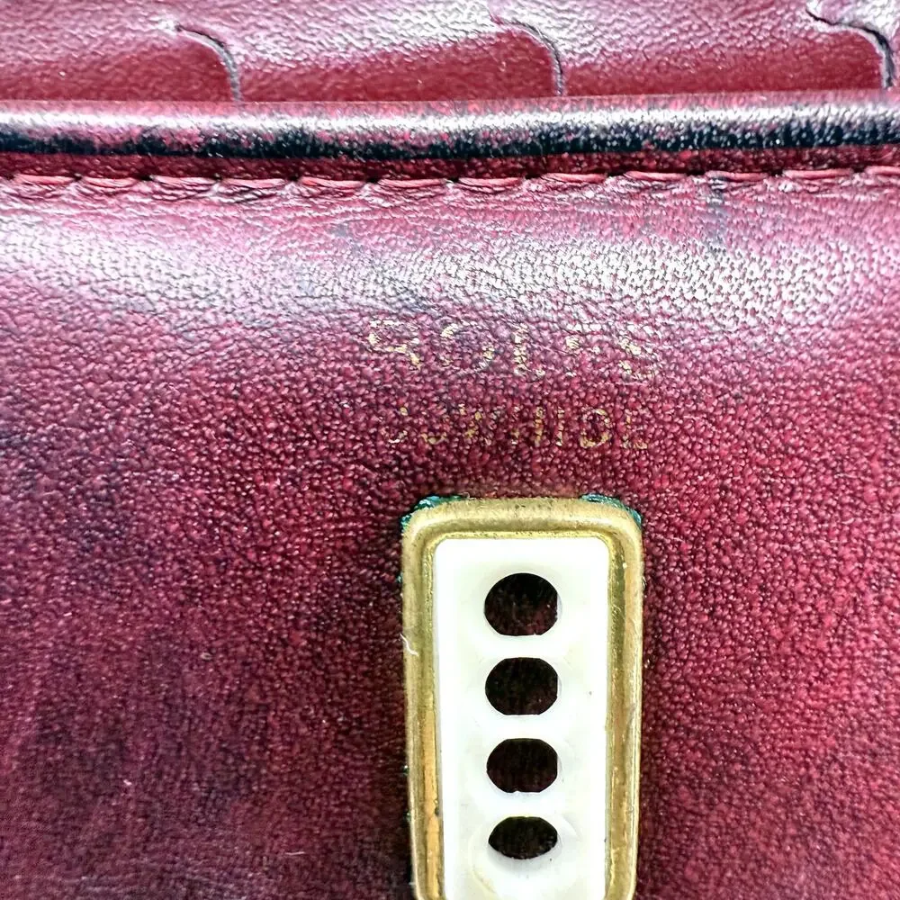Vintage Rolfs Burgundy Leather Card Slot Wallet Coin purse Checkbook Clasp Lock